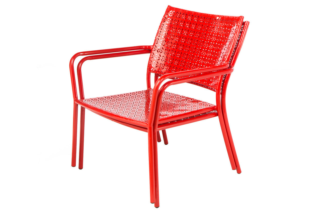 Alfresco Home Martini Low Profile Lounge Chair - Cherry Pie Finish (Set of 2)