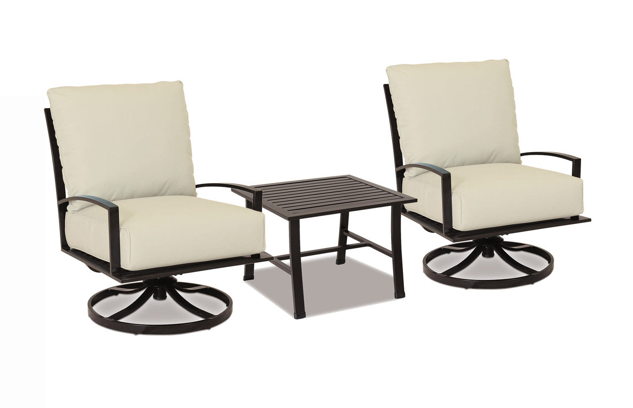 Sunset West La Jolla Swivel Club Chairs With End Table