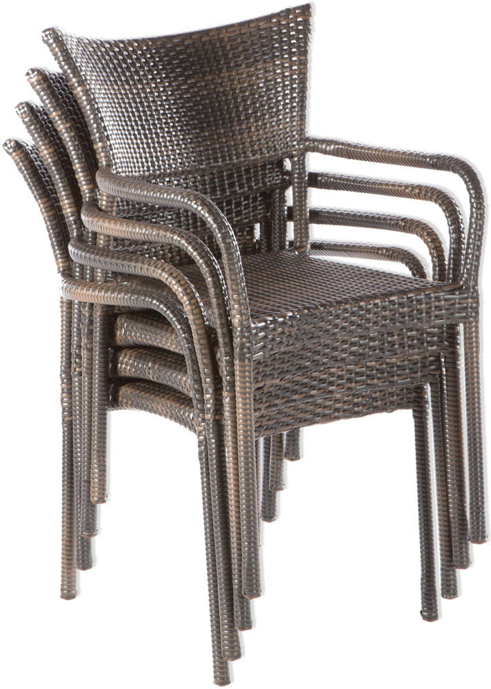 Alfresco Home Tutto 5 Piece 48" Round Wicker Dining Set