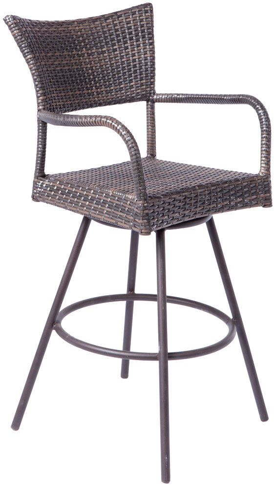 Alfresco Home Tutto Bar Height Wicker Swivel Arm Chair