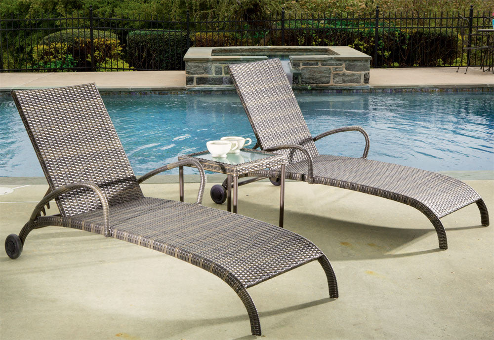 Alfresco Home Tutto 3 Piece Wicker Chaise Lounge Set