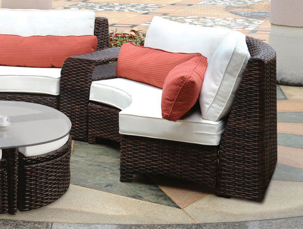 South Sea Rattan Saint Tropez Outdoor Curved Wicker Sectional