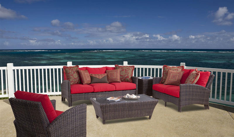South Sea Rattan Panama Wicker Ottoman