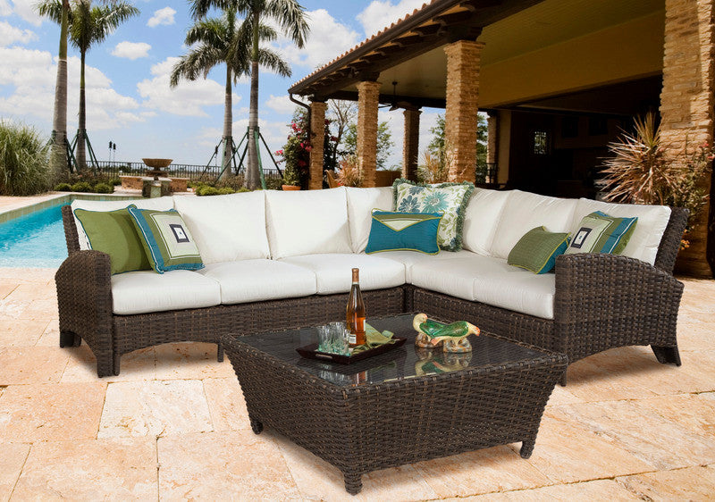 South Sea Rattan Panama Square Wicker Chat Table