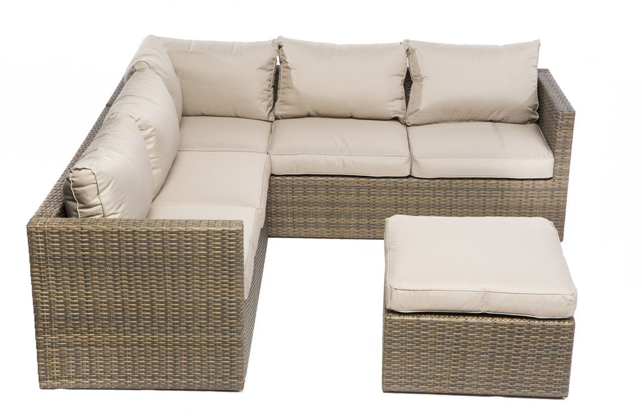 Alfresco Home La Palma 3 Piece Deep Seating Wicker Sectional Set