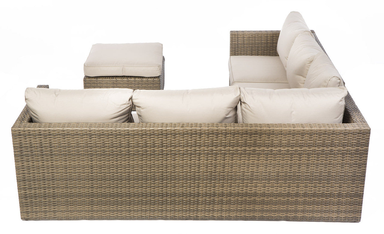 Alfresco Home La Palma 3 Piece Deep Seating Wicker Sectional Set