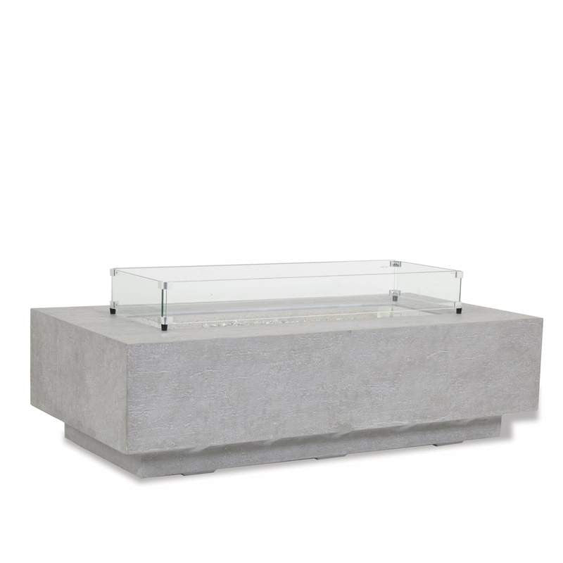 Sunset West Rectangular Fire Table Glass Surround