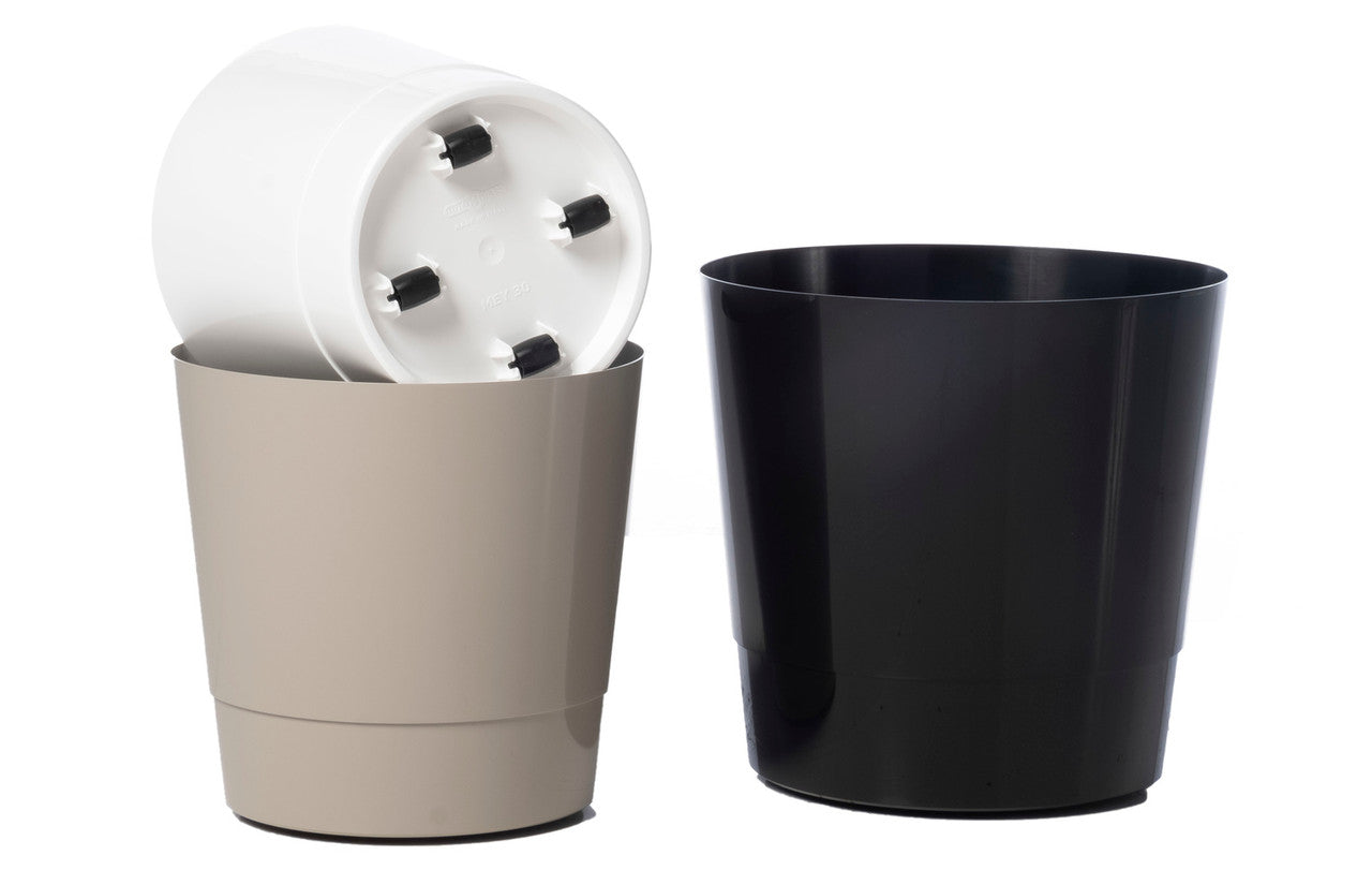 Alfresco Home 16" Mey Pot Holder w/ Attached Rollers - Shiny Black