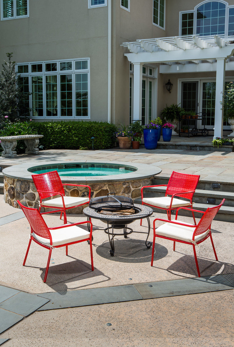 Alfresco Home Martini Low Profile Lounge Chair - Cherry Pie Finish (Set of 2)