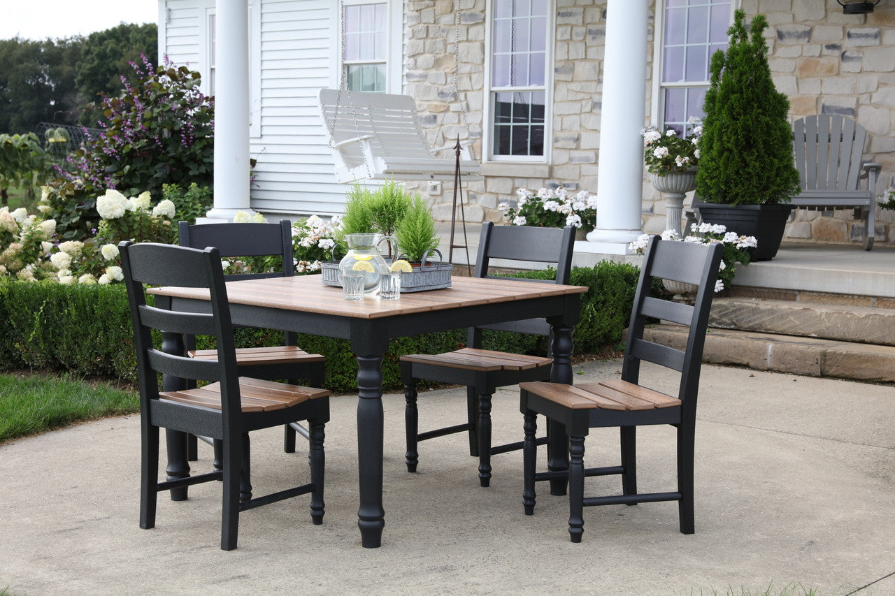 Wildridge Farm House Poly-Lumber Dining Table With 4 Dining Side Chairs
