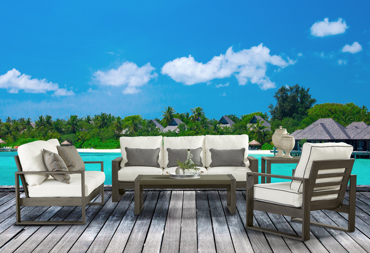 South Sea Rattan Ryan 5-Piece Deep Seating Aluminum Outdoor Living Set