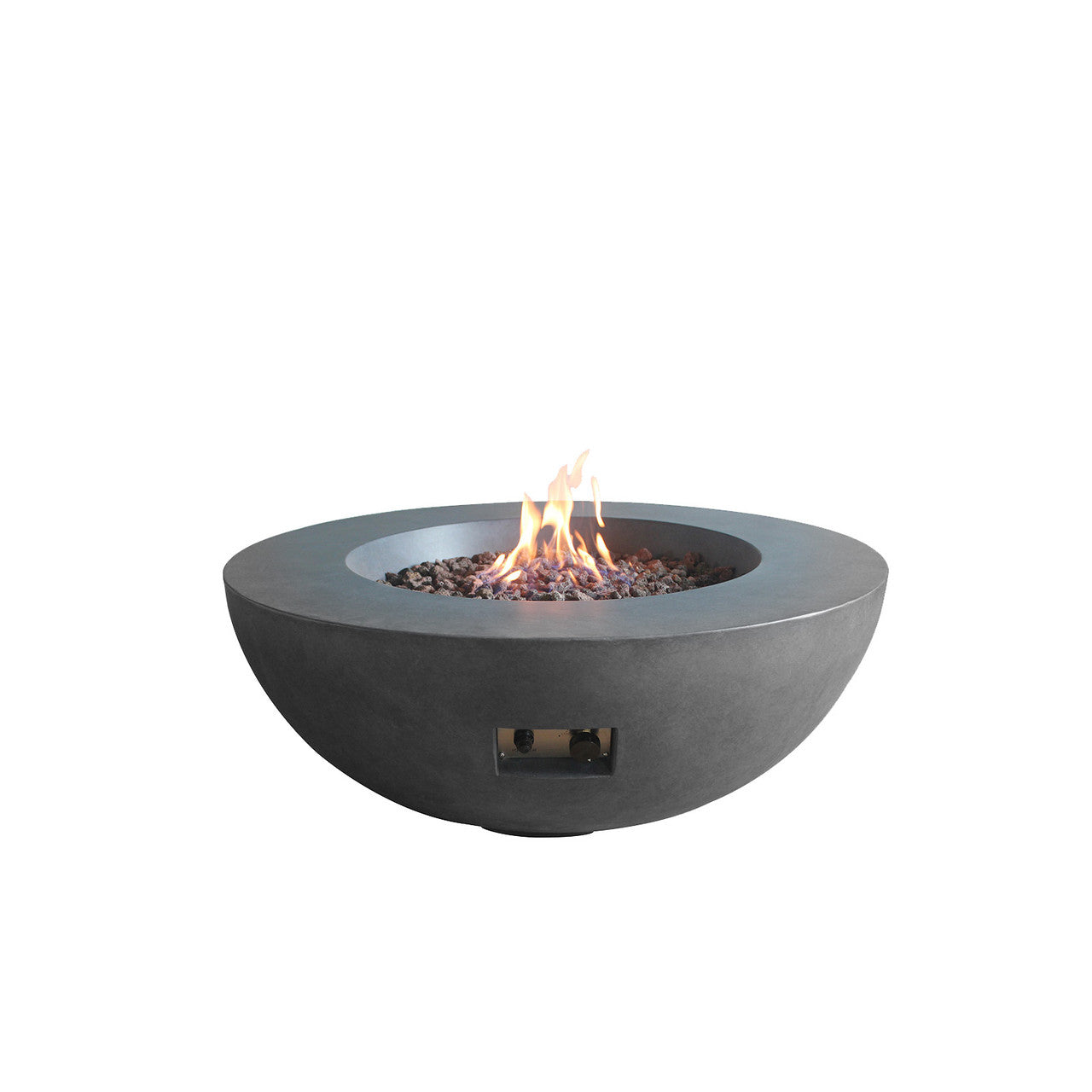 Source Furniture Elements Round Concrete Fire Pit - Dark Gray