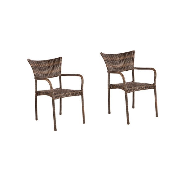 Alfresco Home Tutto Wicker Dining Arm Chair (Set of 2)