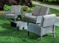 Alfresco Home Grand Cayman 4 Piece Wicker Conversation Set