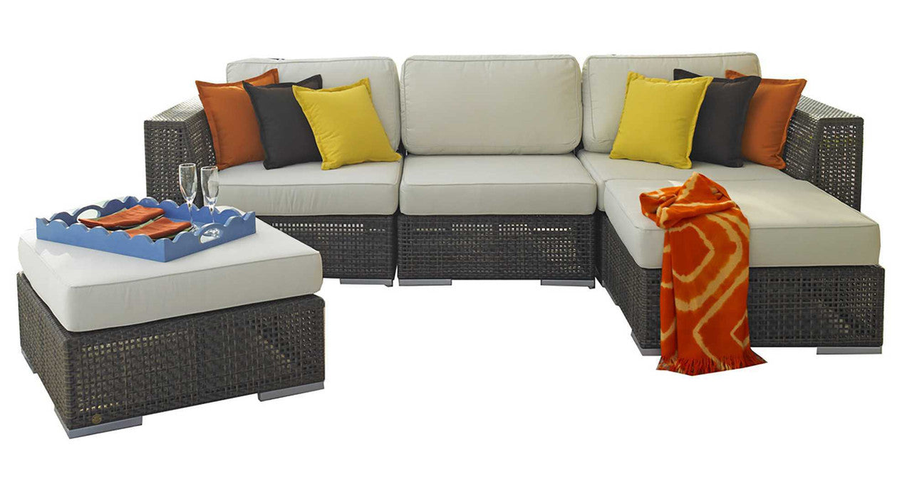 Hospitality Rattan Soho 5 PC Sectional Set Deep Seating Group