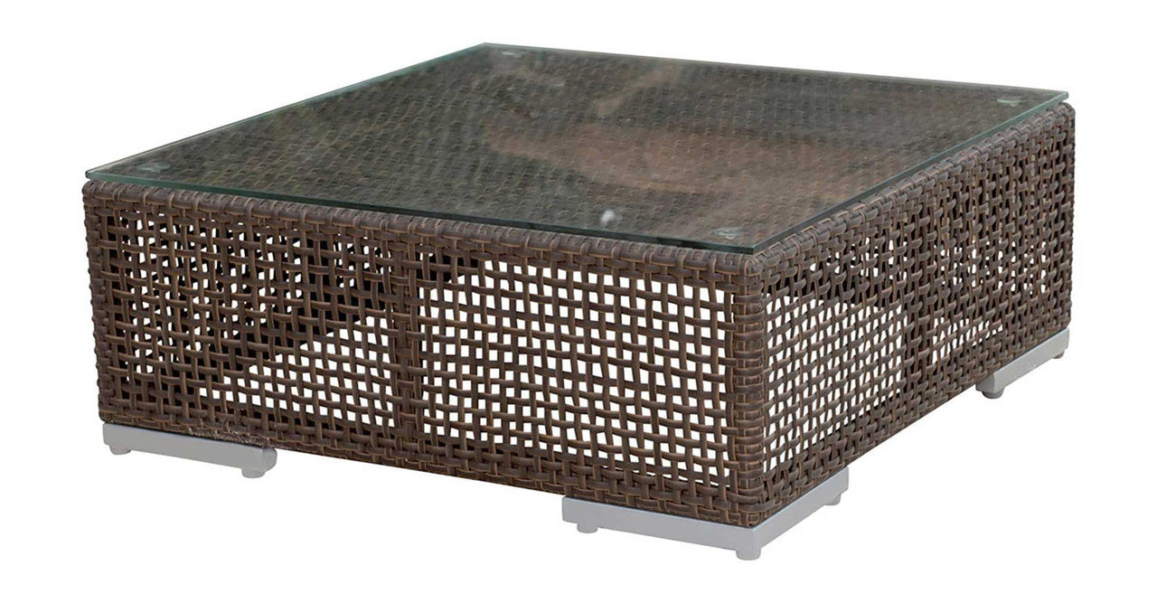 Hospitality Rattan Soho Patio Coffee Table with Glass