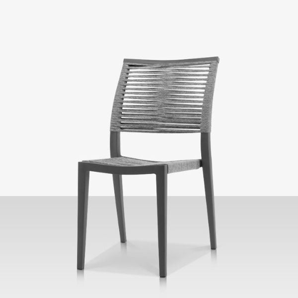 Source Furniture Chloe Rope Stackable Aluminum Dining Side Chair