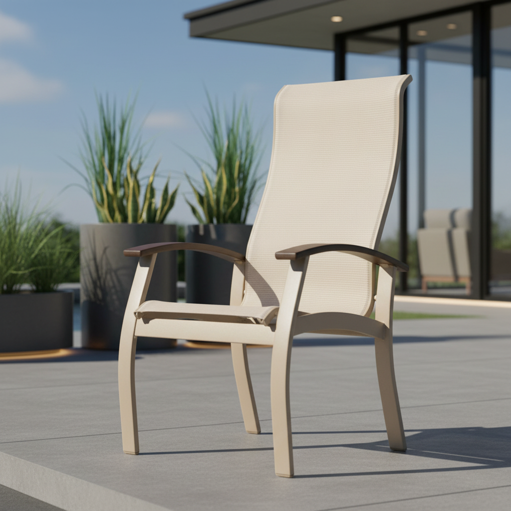 Telescope Casual Belle Isle Sling Aluminum Outdoor Supreme Arm Chair