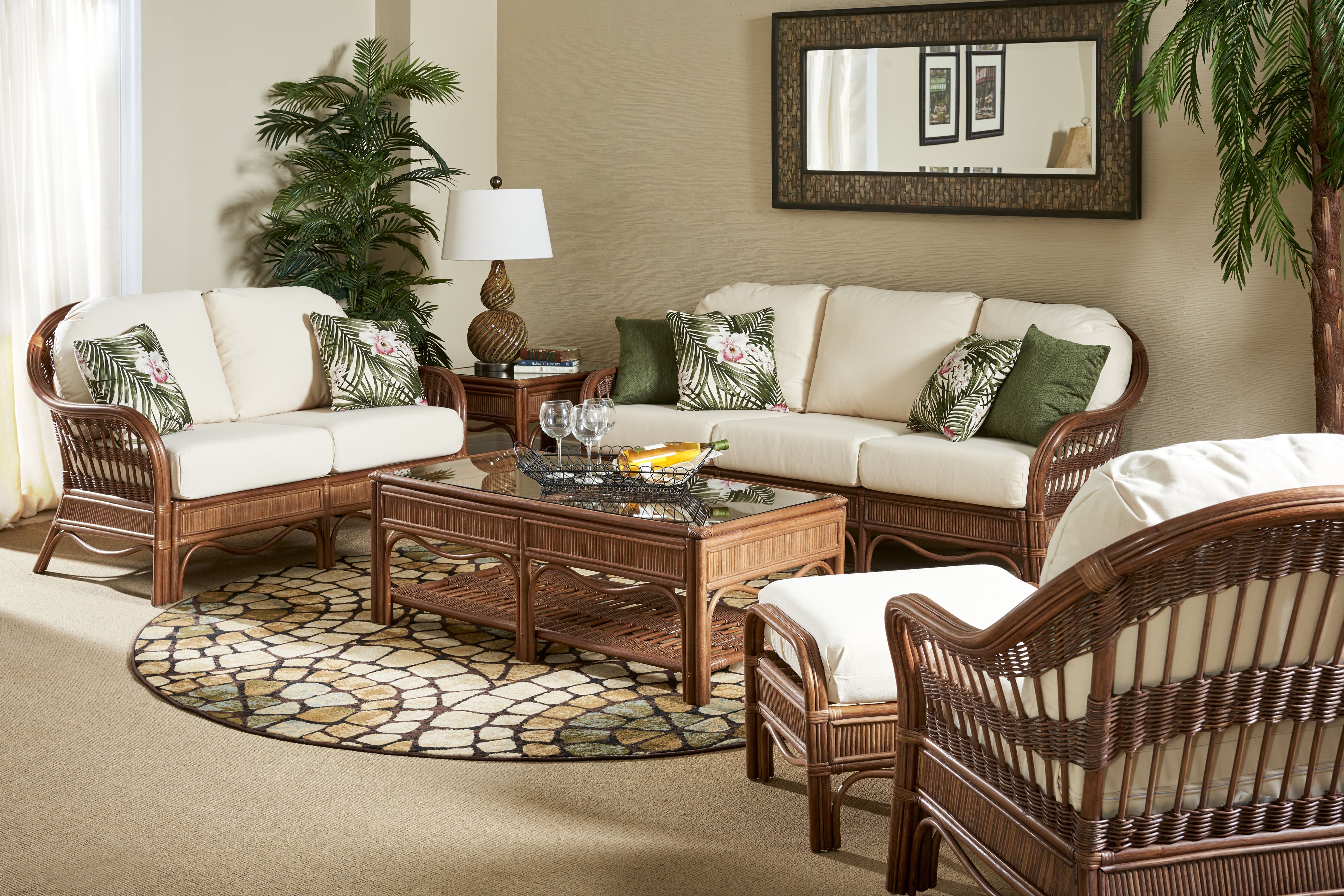 South Sea Rattan Bermuda Indoor Living Room Set