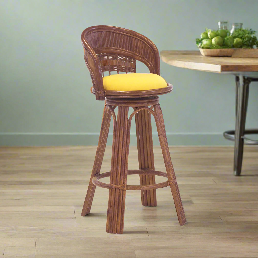 South Sea Rattan Bermuda Indoor Bar Stool - 30 Inch
