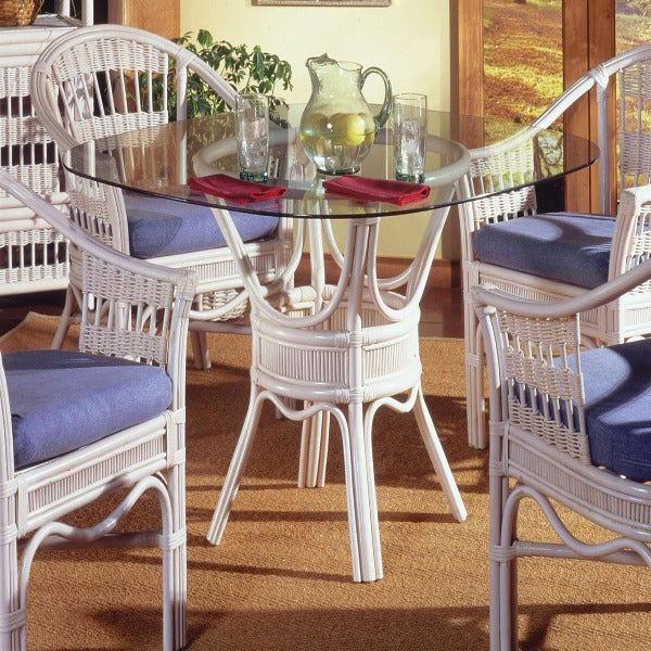South Sea Rattan Bermuda Indoor Dining Table With Size Options (Chairs Not Included)
