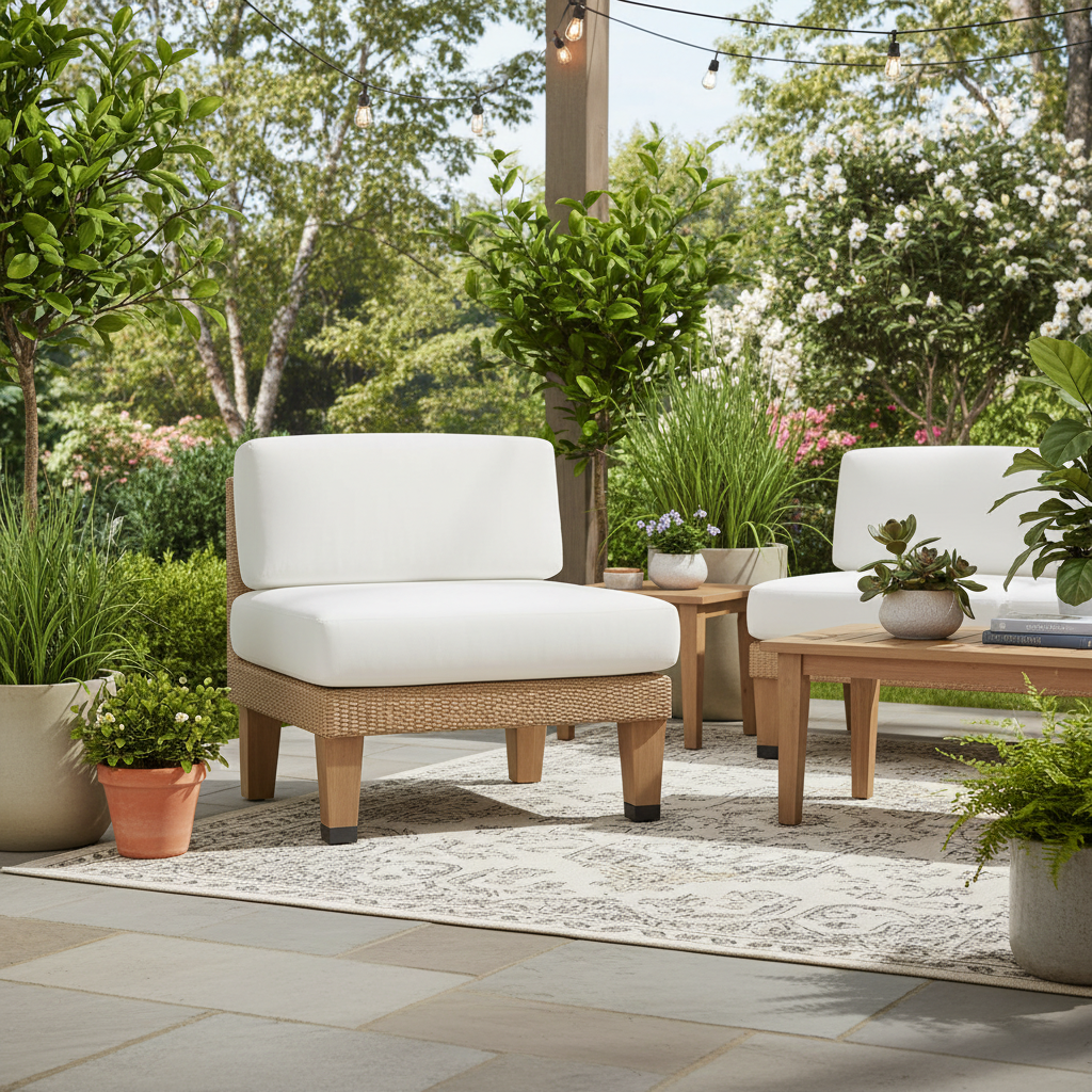 Replacement Cushions for Lloyd Flanders Catalina Wicker Armless Sectional Chair