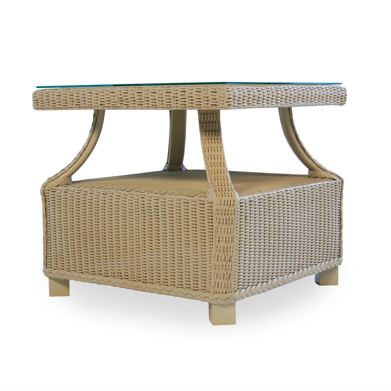 Lloyd Flanders Hamptons 23" Square Wicker End Table