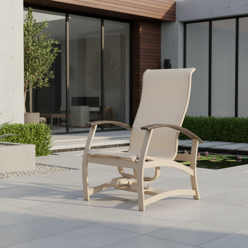 Telescope Casual Belle Isle Sling Aluminum Outdoor Hidden Motion Chat Chair