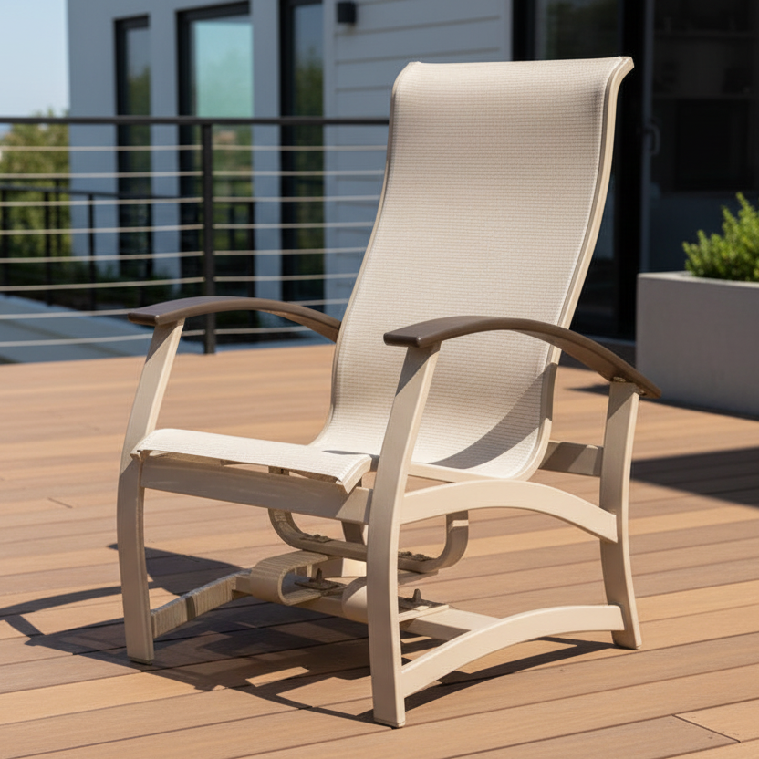 Telescope Casual Belle Isle Sling Aluminum Outdoor Hidden Motion Chat Chair