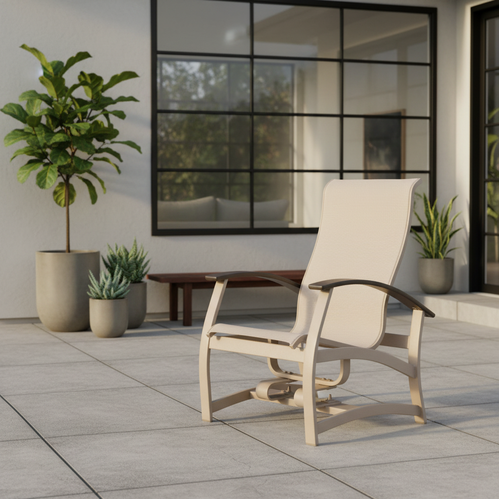 Telescope Casual Belle Isle Sling Aluminum Outdoor Hidden Motion Chat Chair