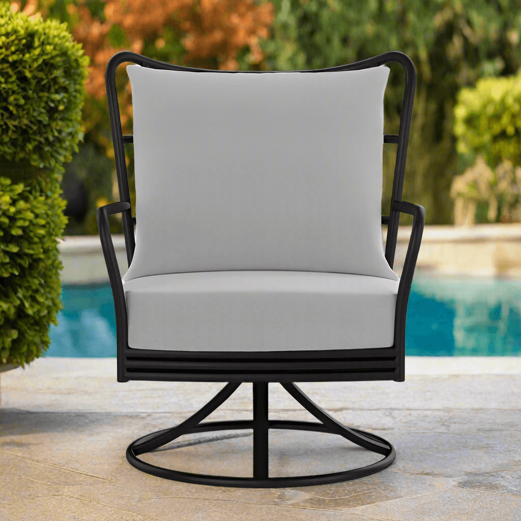 DecoScape Elephant Aluminum Swivel Club Chair