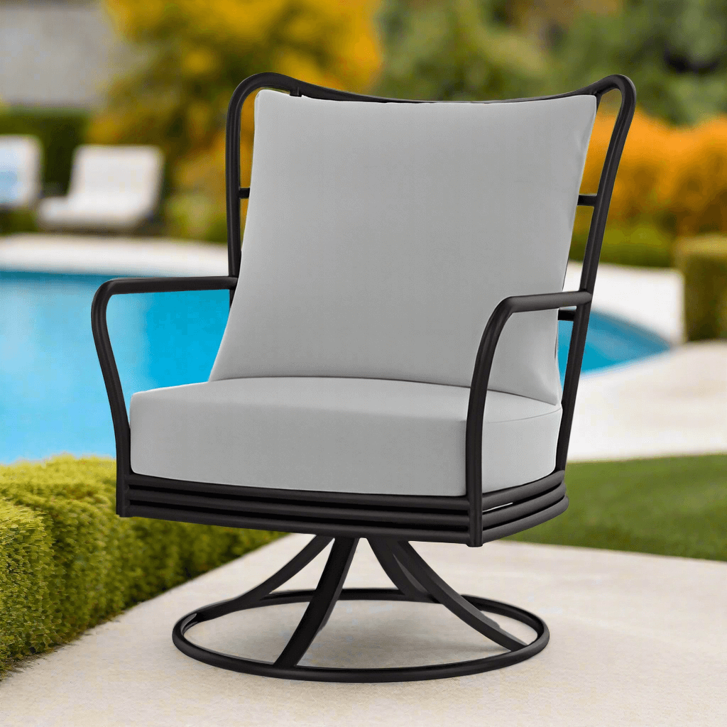 DecoScape Elephant Aluminum Swivel Club Chair