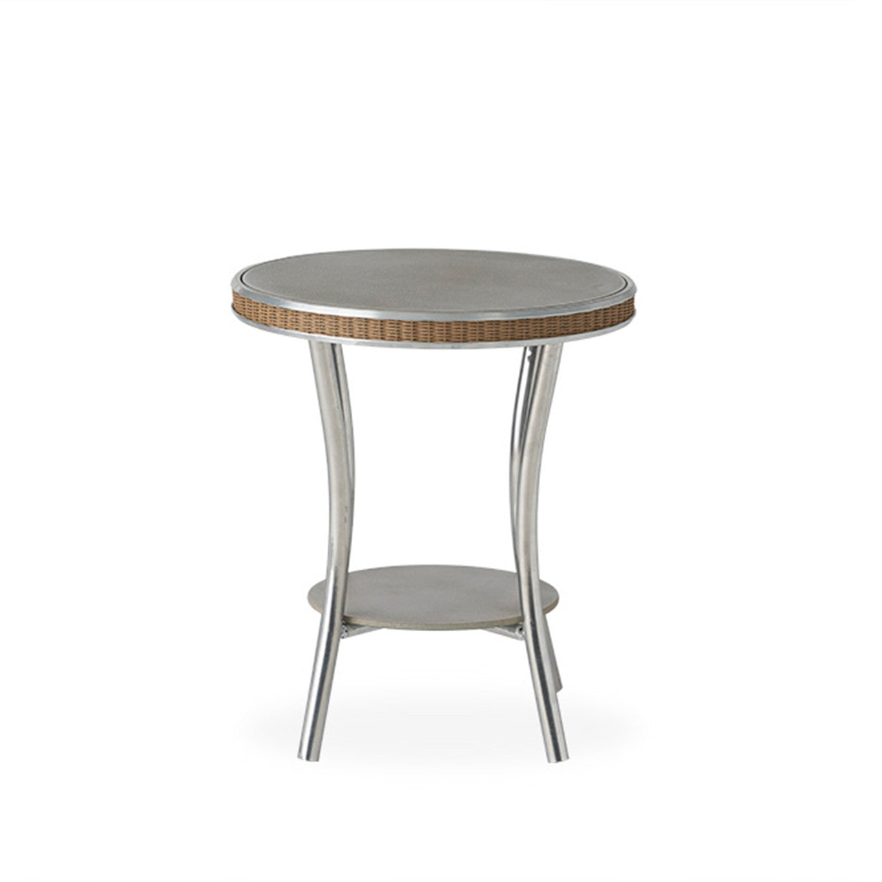 Lloyd Flanders Essence 20" Round End Table with Taupe Glass