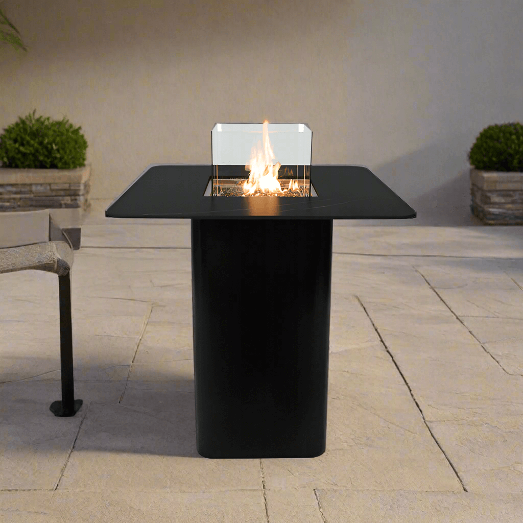 Elementi Plus Koln Marble Porcelain Bar Fire Pit Table