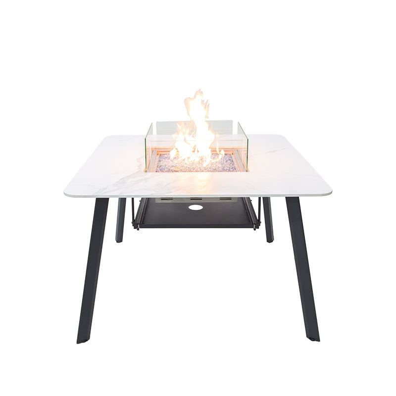 Elementi Plus Helsinki Marble Porcelain Fire Pit Table