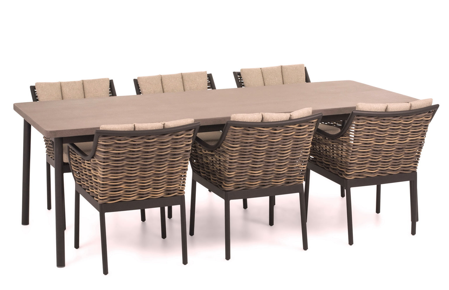 Alfresco Home Milou Wicker Dining Arm Chair With Cushions