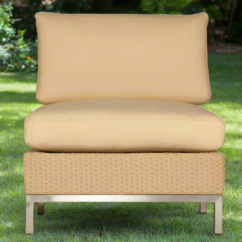 Lloyd Flanders Elements Wicker Armless Lounge Chair With Loom Back