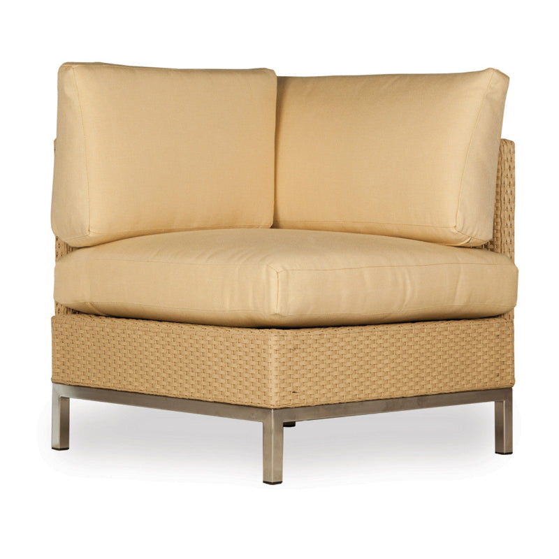 Lloyd Flanders Elements Wicker Corner Sectional Chair With Loom Arm and Back