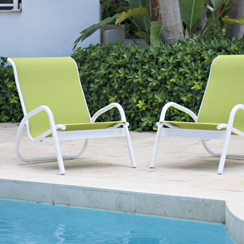 Telescope Casual Gardenella Sling Aluminum Outdoor Stacking Poolside Chair