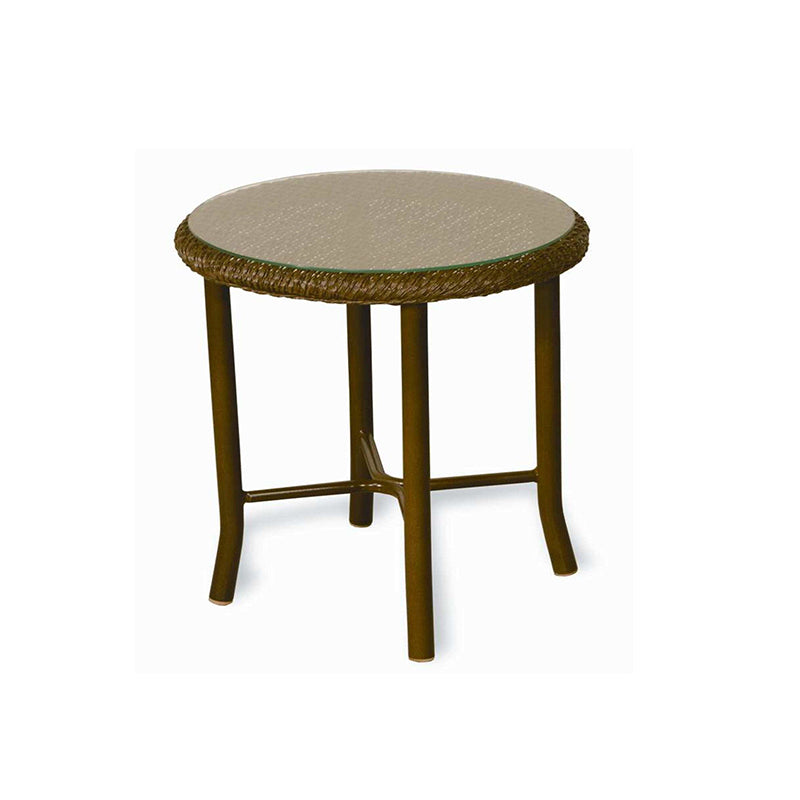 Lloyd Flanders Weekend Retreat 20" Round Wicker End Table