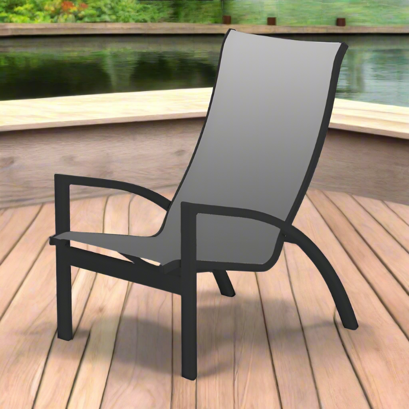 Telescope Casual Kendall Sling Aluminum Outdoor Stacking Chat Height Chair