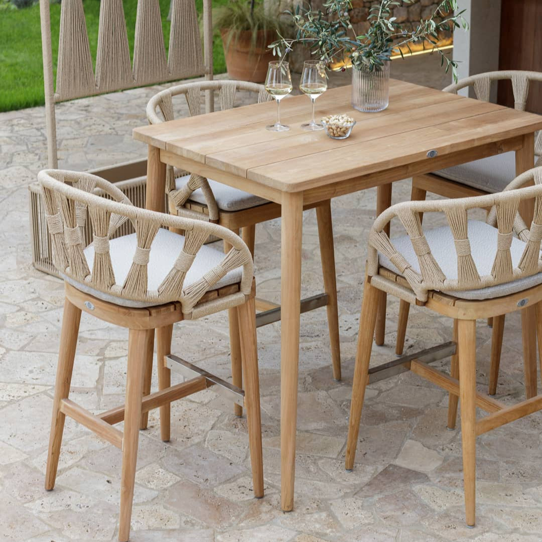 Skyline Design Krabi Square Teak Pub Table