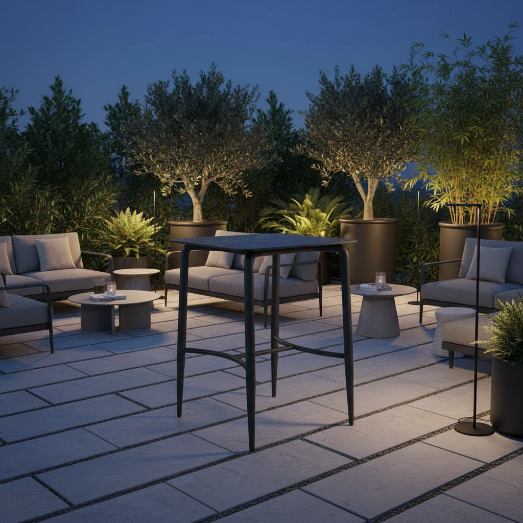 Skyline Design Rodona Square Pub Table with Glass