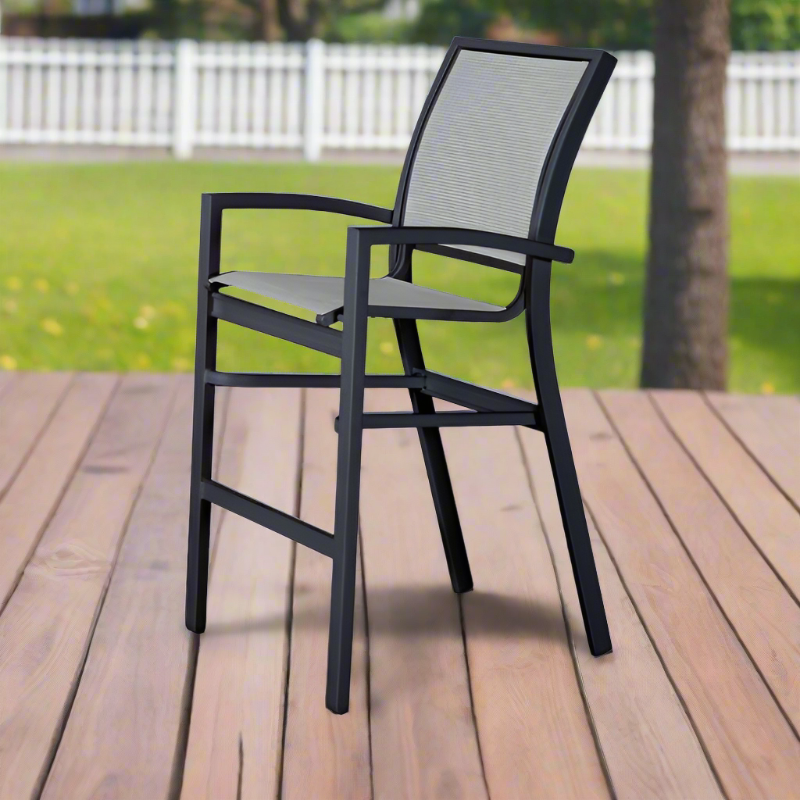 Telescope Casual Kendall Sling Aluminum Outdoor Stacking Balcony Height Café Chair