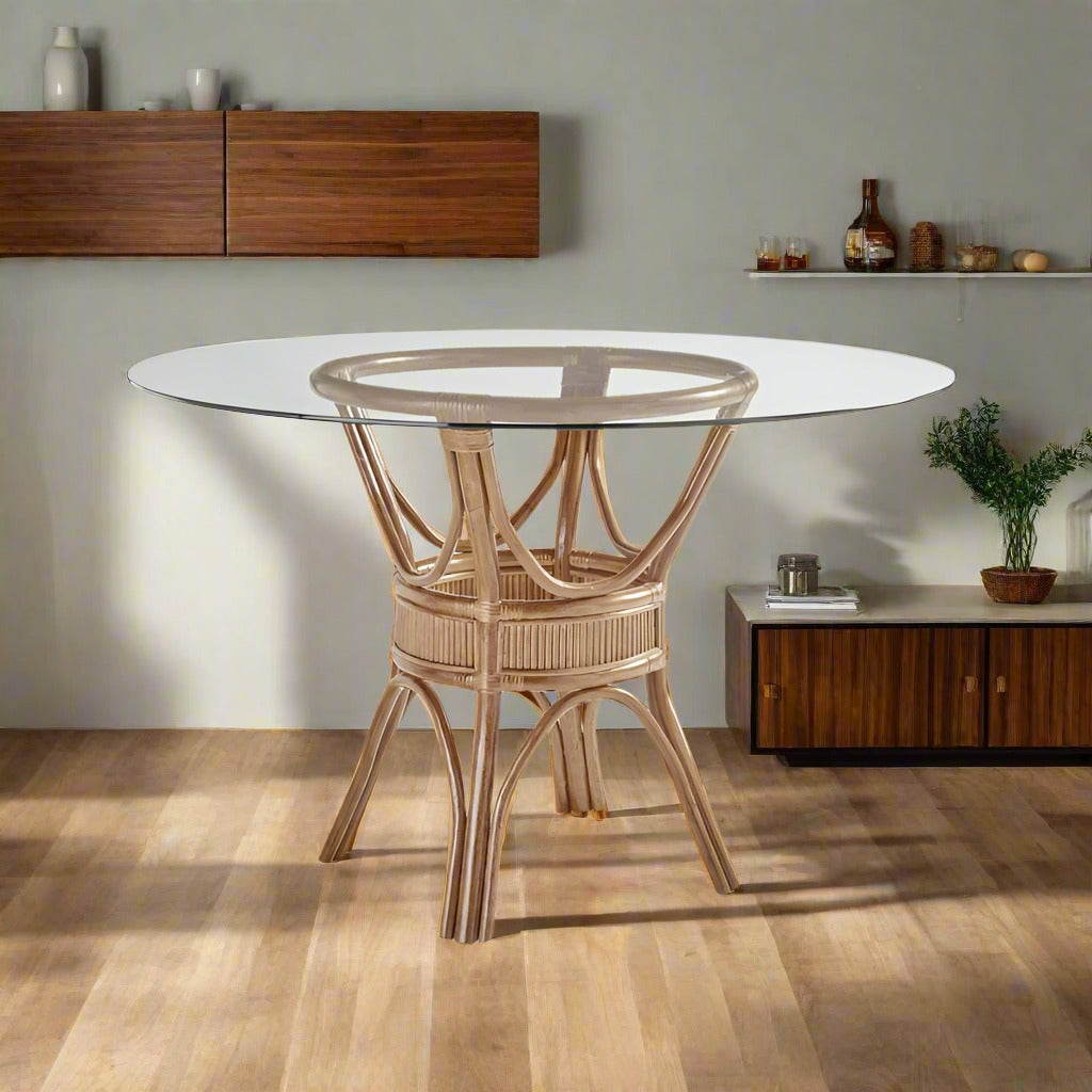 South Sea Rattan Bermuda Indoor Dining Table With Size Options (Chairs Not Included)