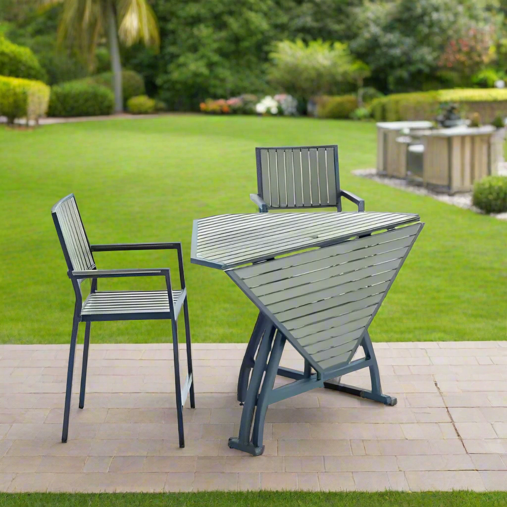 Alfresco Home Oden Dark Grey All-Weather HDPE 43'' Square Counter Table