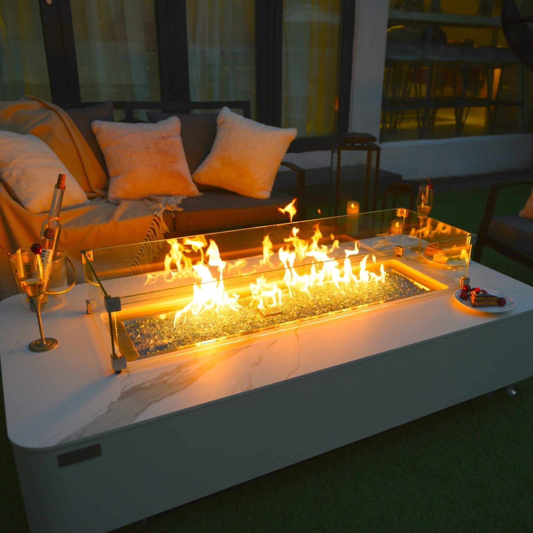 Elementi Plus Athens Porcelain Top Fire Table