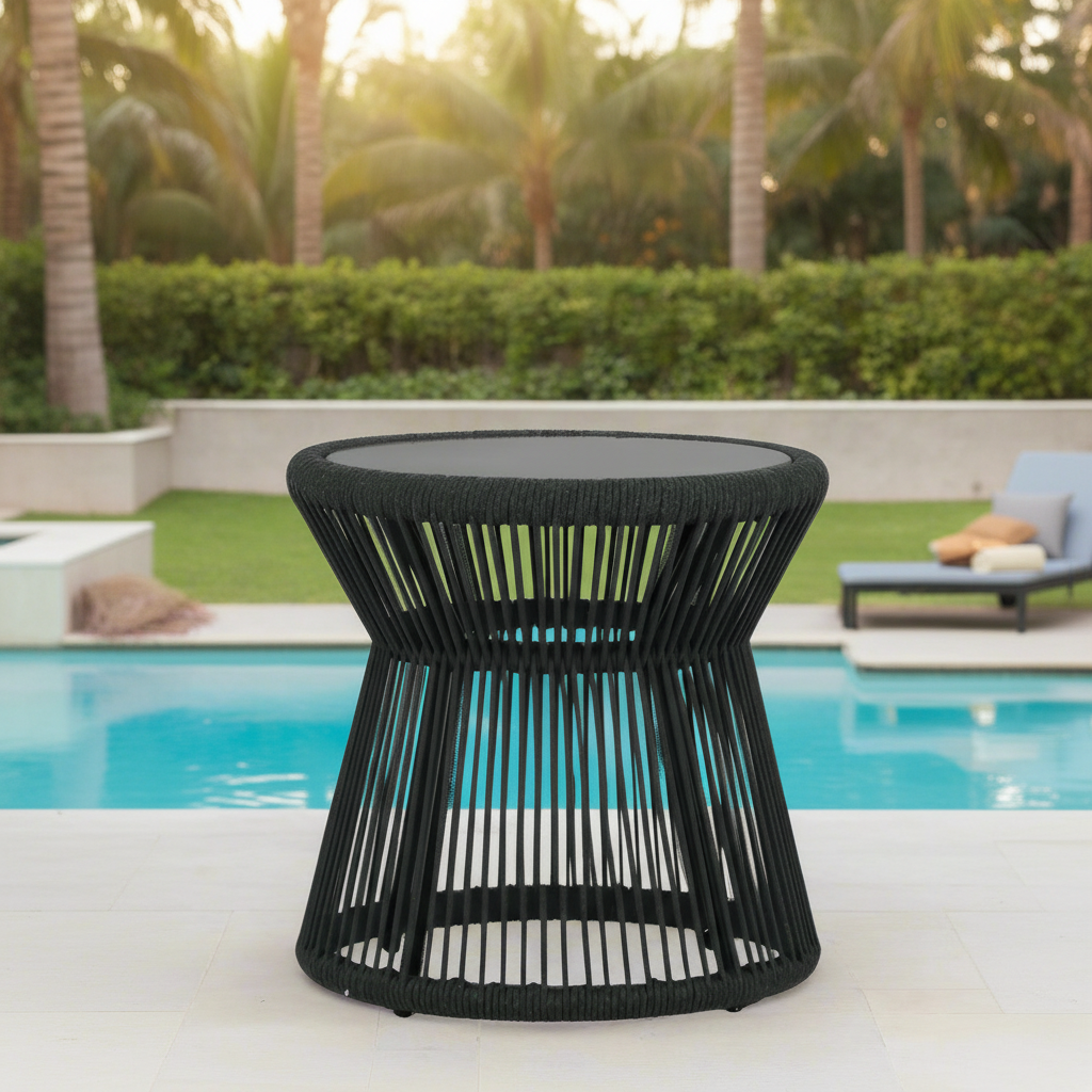 Sunset West Milano End Table w/ Honed Absolute Granite