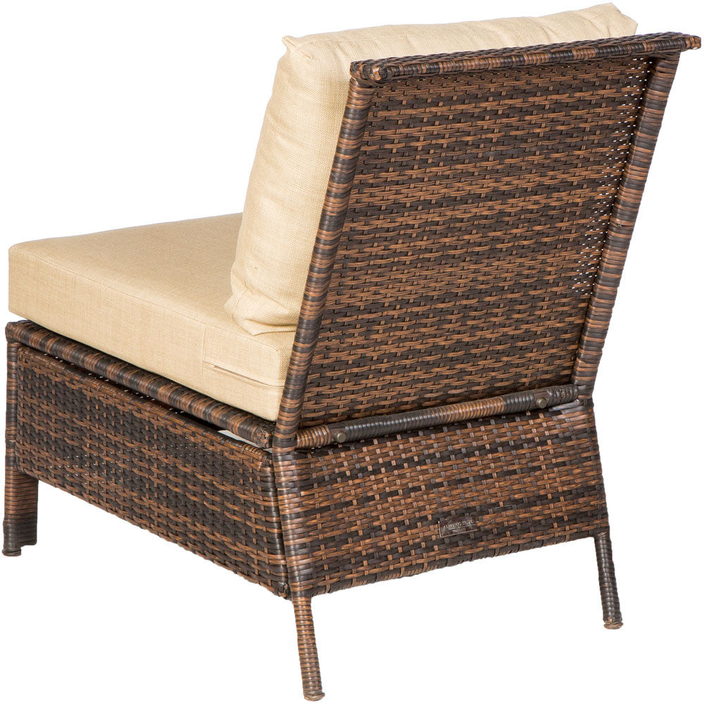 Alfresco Home Logan 5 Piece Deep Seating Wicker Sectional Conversation Set