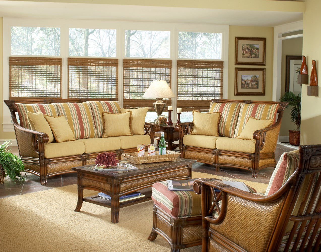 South Sea Rattan Pacifica Indoor Wicker Living Room Set